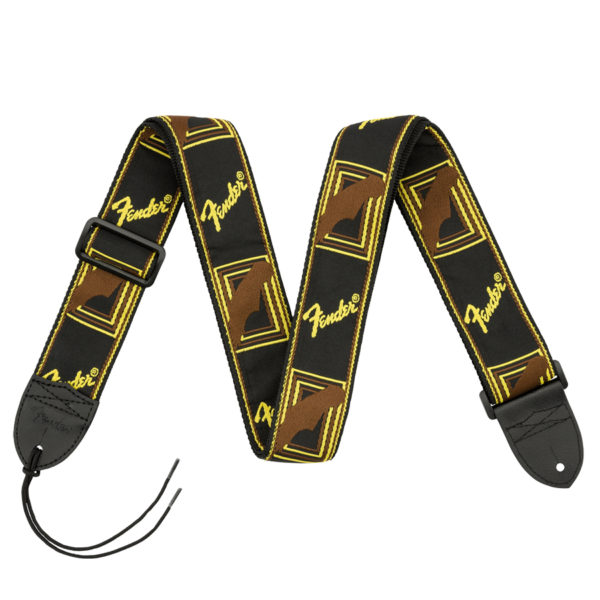 Square copy FENDER STRAP MONOGRAMED BLK/YELL/BROWN