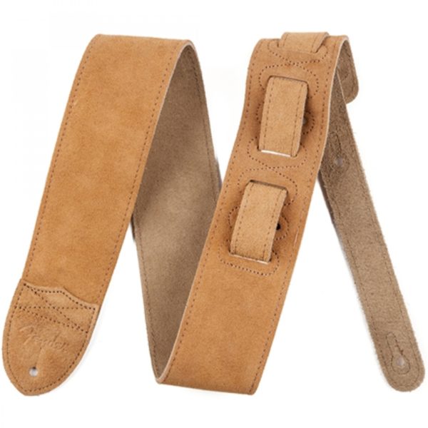 fender-guitar-strap-2.5inch-f-suede-tan FENDER 2 1/2" F SUEDE