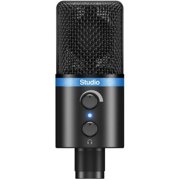 ik_multimedia_ip_irig_studiobla_in_irig_mic_studio_large_1115766 IK Multimedia iRig Mic Studio USB Condenser Microphone IK Multimedia iRig Mic Studio USB Condenser Microphone - Introducing iRig Mic Studio, IK Multimedia’s ultra-portable large-diaphragm digital condenser microphone for iPhone, iPad, iPod touch, Mac, PC and Android. It packs a 1” diameter condenser capsule into an ultra-compact enclosure that can be used to make professional-quality recordings anywhere. Great for musicians, vocalists, home producers, podcasters, broadcasters, voice-over artists and more, it puts the superior power of a large-diaphragm microphone into the palm of your hand.